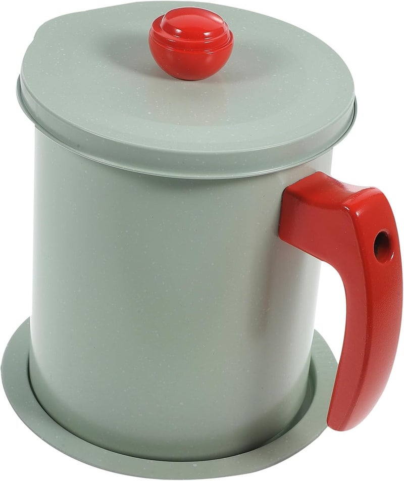 PRETYZOOM Stainless Steel Oil Pot with Filter Grease Container for Kitchen for Bacon Grease Oil Strainer for Deep Fryer with Cover - Image 1