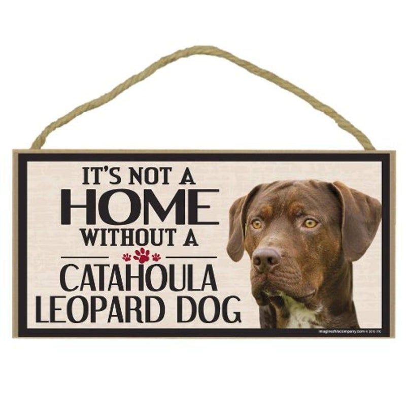 Imagine This Company It's Not a Home Without Horizontal Wood Sign; Home Decor For Pet Lovers,Attached Rope For Easy Hanging,Indoor Use Only,Great Gift For Pet Owners,5 x 10 In,Wood,Catahoula Leopard - Image 2