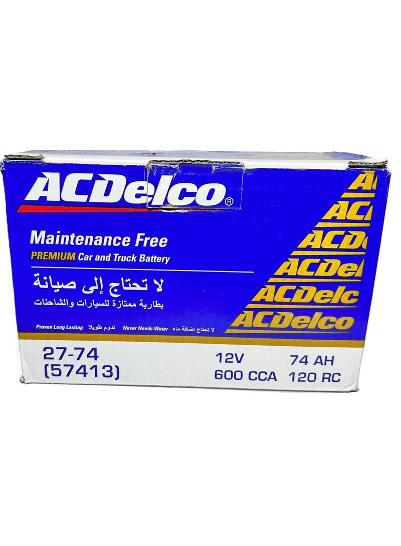 ايه سي دلكو بطارية سيارة 12 فولت 74 أمبير/ساعة 57413 / 27-74 طرف توصيل على شكل حرف L - Image 1