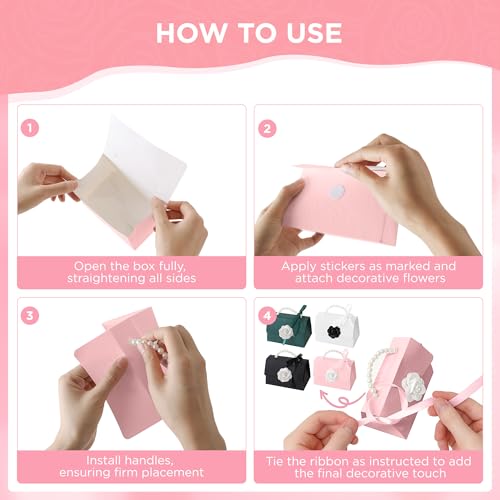 SESENSE Money Pull Box for Cash, Surprise Box Mini Rose Handbags with 30 Pcs Transparent Bags for Christmas Party Birthday - Image 5