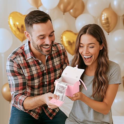 SESENSE Money Pull Box for Cash, Surprise Box Mini Rose Handbags with 30 Pcs Transparent Bags for Christmas Party Birthday - Image 2