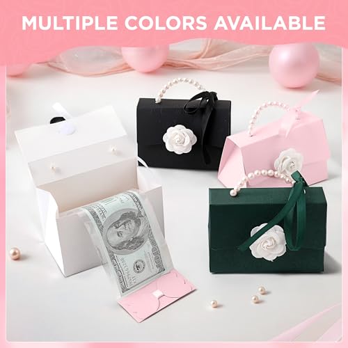 SESENSE Money Pull Box for Cash, Surprise Box Mini Rose Handbags with 30 Pcs Transparent Bags for Christmas Party Birthday - Image 4