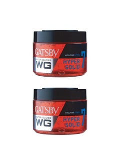GATSBY Water Gloss - Hyper Solid 300G - Extreme Style With Ultimate Hold | Wet Look, Shine Effect, Non-Sticky, Easy Wash Off, Setting Power Level 7 | Hair Styling Gel For Men- Short & Very Short Hair | Global Japanese Brand | Made In Indonesia | Pack Of 2  - Image 1
