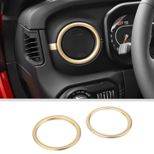 JWWY Air Vent Trim Air Outlet Decoration Cover Trim for 20242025 Jeep Wrangler JL JLU Gladiator JT 4xe Interior Accessories Alloy 2pcs Gold - Image 1