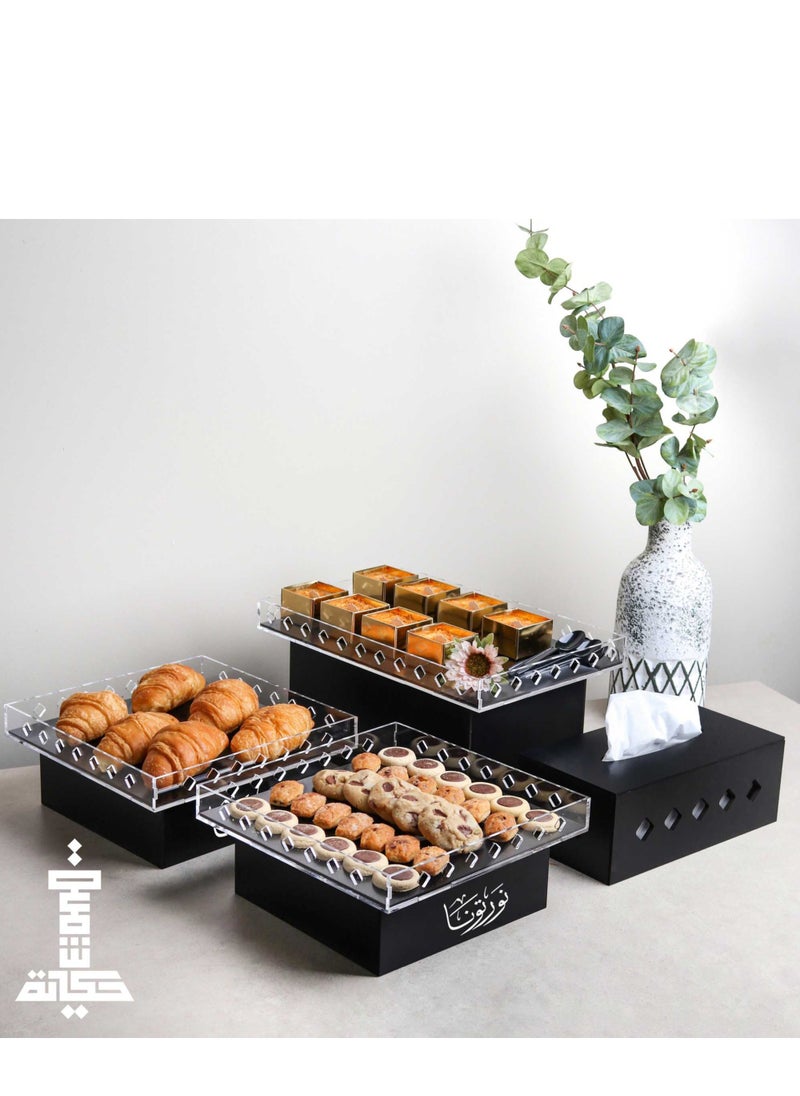 Story Of Candle - Black color buffet tables package It comes with an Arabic phrase - Image 1