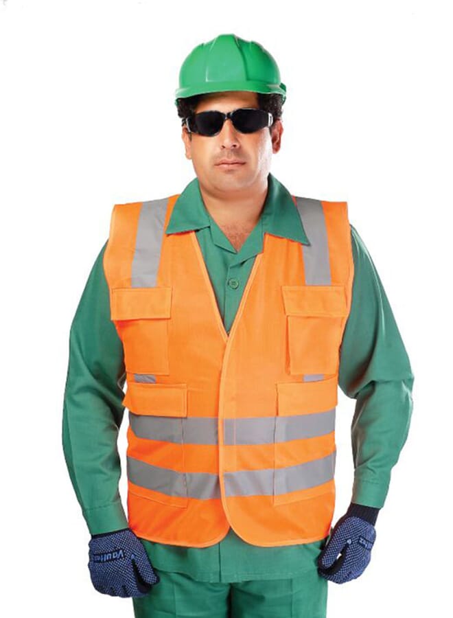 Reflective Safety Vest Jacket Green Medium