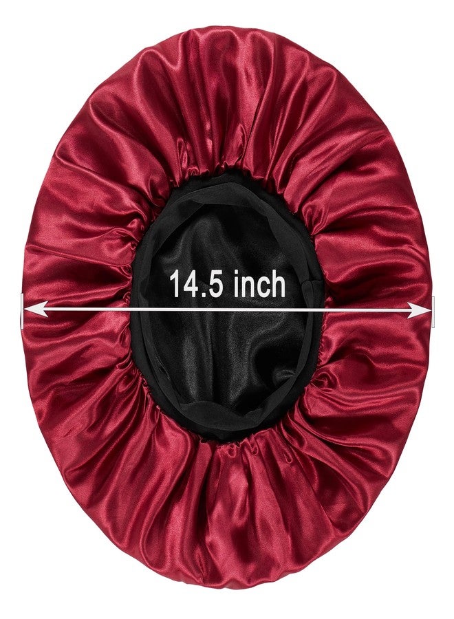 vidsel 2pcs Bonnet for Men, Bonnets for Women, Satin Silk Hair Bonnet for Sleeping, Reversible Double Layer Wide Band Sleep Cap for Curly Hair Braids - Image 5