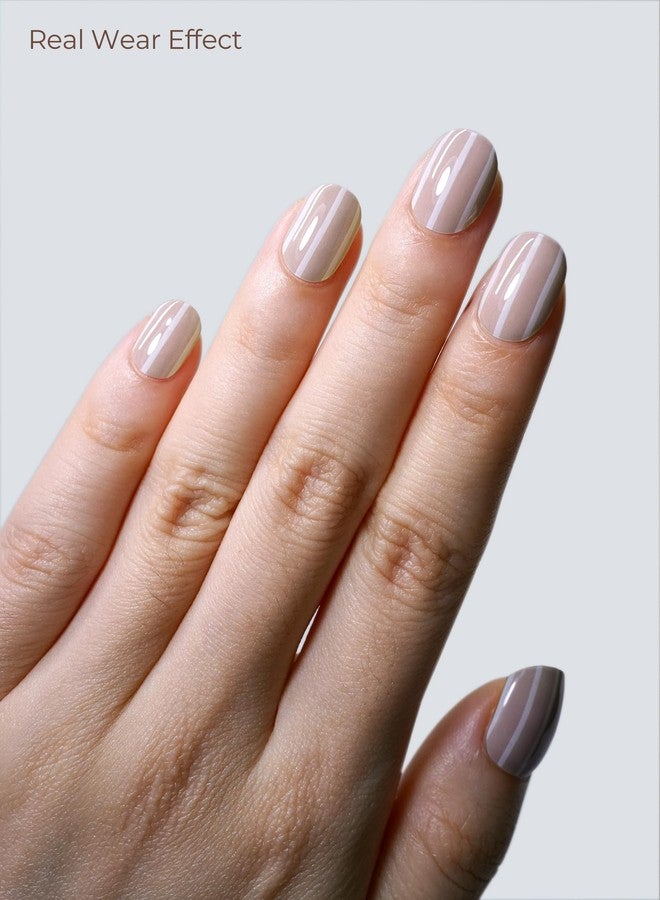 Beaolata Real Gel Nail Strips (No UV Light Needed) - 44Pcs Salon Quality Nail Stickers - Long Lasting Polish Wraps for Women, Easy Apply & Remove (Natural Nude Stripe) - Image 2