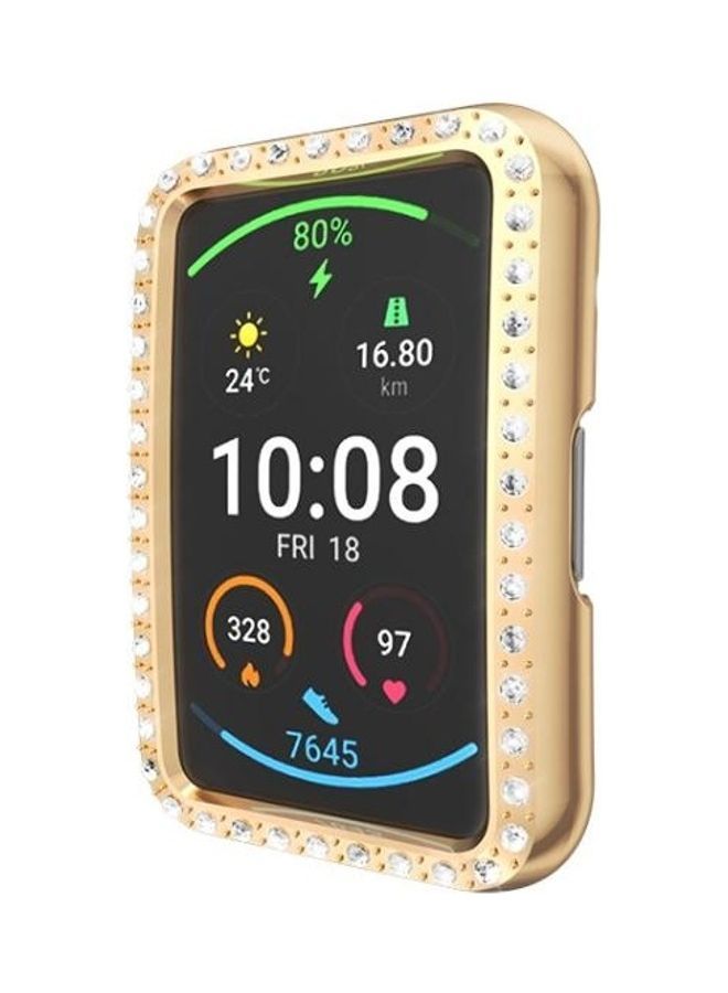 NIBEMINENT Single Row Diamond PC Protective Case Cover For Huawei Watch Fit Rose Gold - Image 2