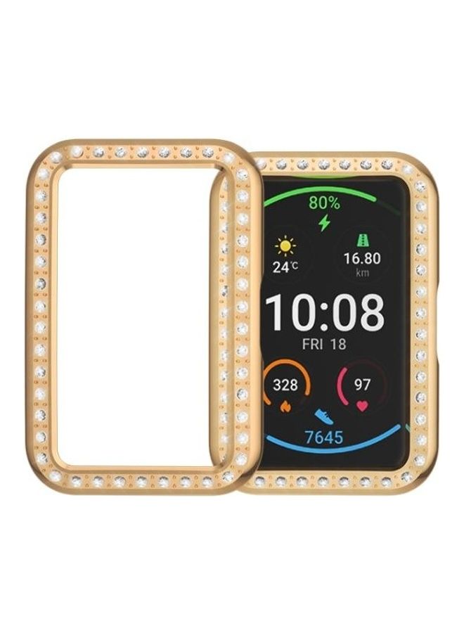 NIBEMINENT Single Row Diamond PC Protective Case Cover For Huawei Watch Fit Rose Gold - Image 3