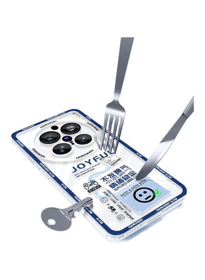 Xp Compatible With Vivo X200 Pro Phone Case, Full Lens Protection, Vivo X200 Pro Transparent Soft Case, Heat Dissipation Silicone Cartoon Design For Men And Women, Shockproof, Premium Feel - Blue Frame, No Outburst - Image 2