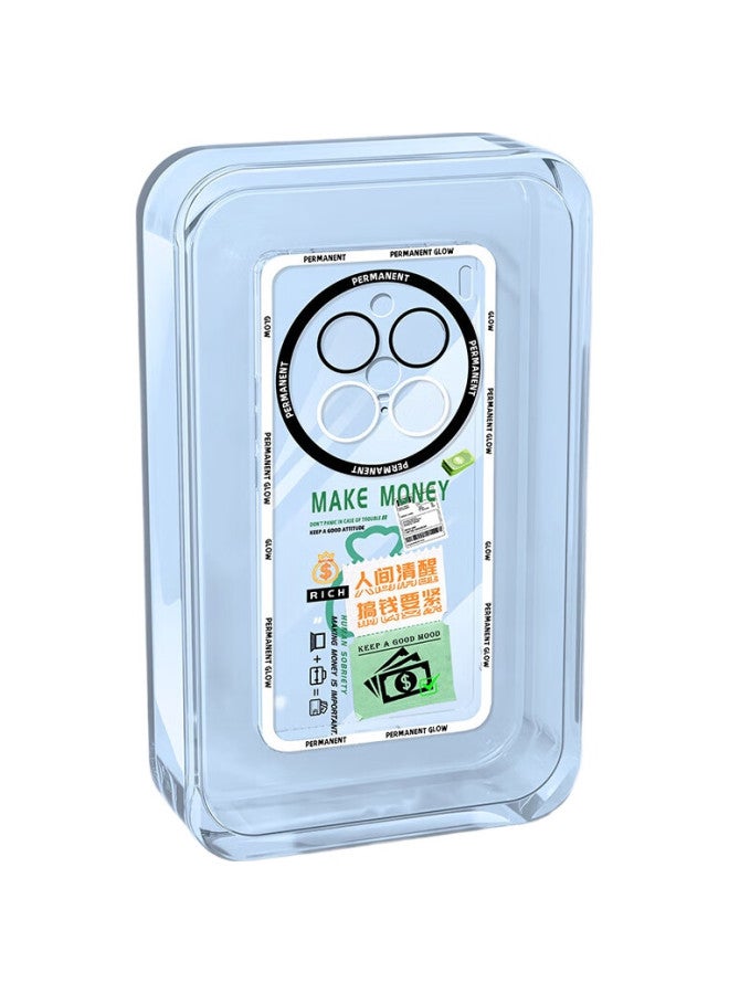 Xp Compatible With Vivo X200 Pro Phone Case, Full Lens Protection, Vivo X200 Pro Transparent Soft Case, Heat Dissipation Silicone Cartoon Design For Men And Women, Shockproof, Premium Feel - Blue Frame, No Outburst - Image 3