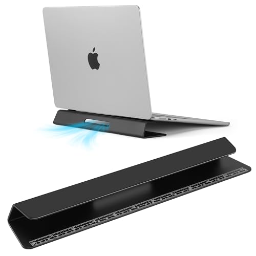 Psitek Portable Laptop Wedge Airflow Cooling Stand, Aluminium Laptops Feet Legs Improved Ergonomics, Stability, and Versatility - Compatible with MacBook and All Laptop, with Ruler - Image 1