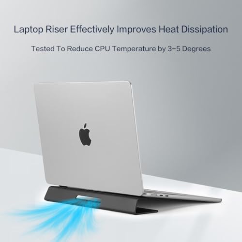 Psitek Portable Laptop Wedge Airflow Cooling Stand, Aluminium Laptops Feet Legs Improved Ergonomics, Stability, and Versatility - Compatible with MacBook and All Laptop, with Ruler - Image 3