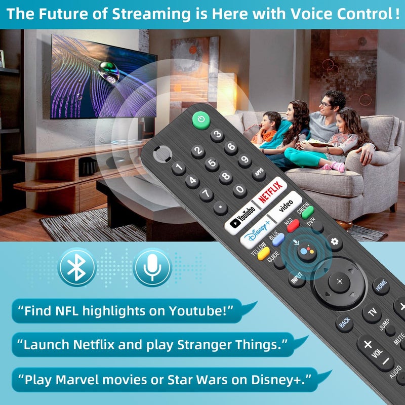 Nettech Replacement for Sony TV Remote, for All 2019-2025 Sony Remote Control for Bravia Smart TV with Voice Control. for Bravia XR/XBR/KD/K Series Google/Android TVs. 1-Year Warranty. - Image 4