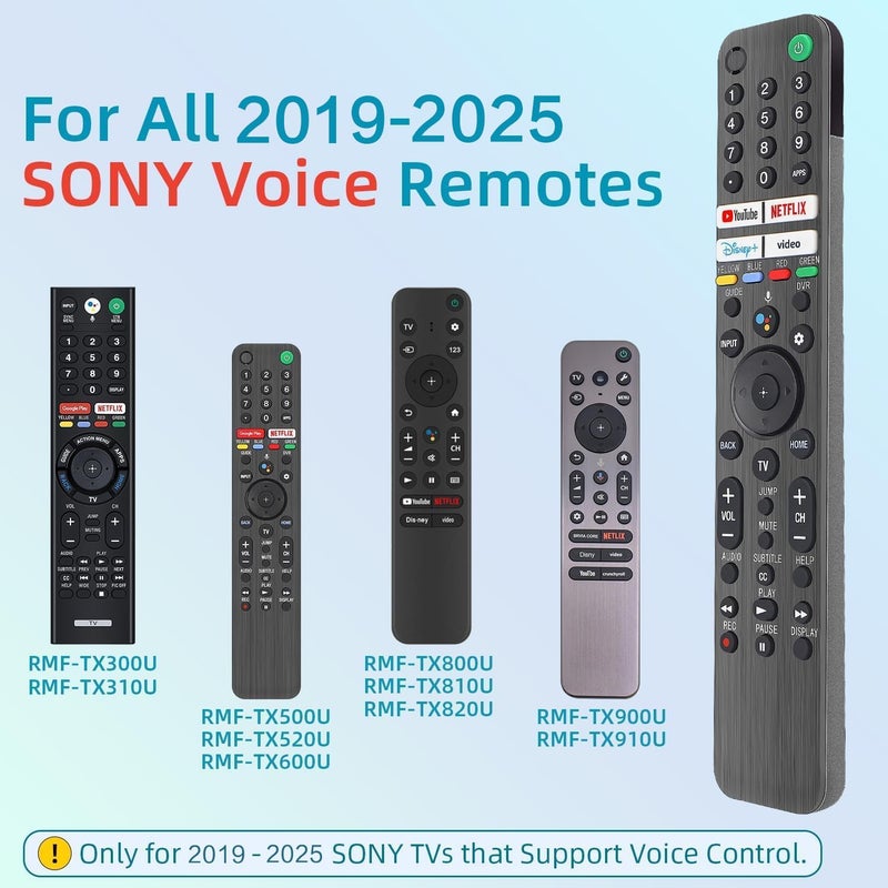 Nettech Replacement for Sony TV Remote, for All 2019-2025 Sony Remote Control for Bravia Smart TV with Voice Control. for Bravia XR/XBR/KD/K Series Google/Android TVs. 1-Year Warranty. - Image 2