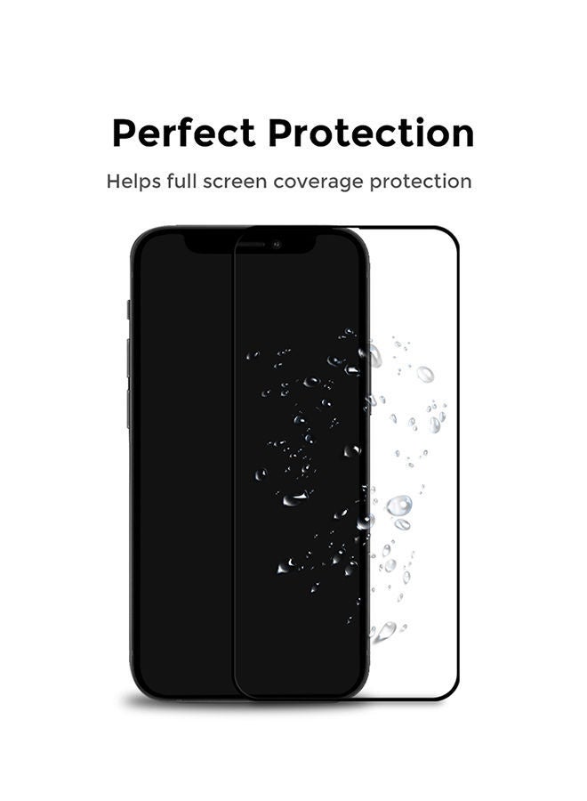 NIBEMINENT Pack of 2 Tempered Glass Screen Protector For OnePlus 9 Black - Image 4