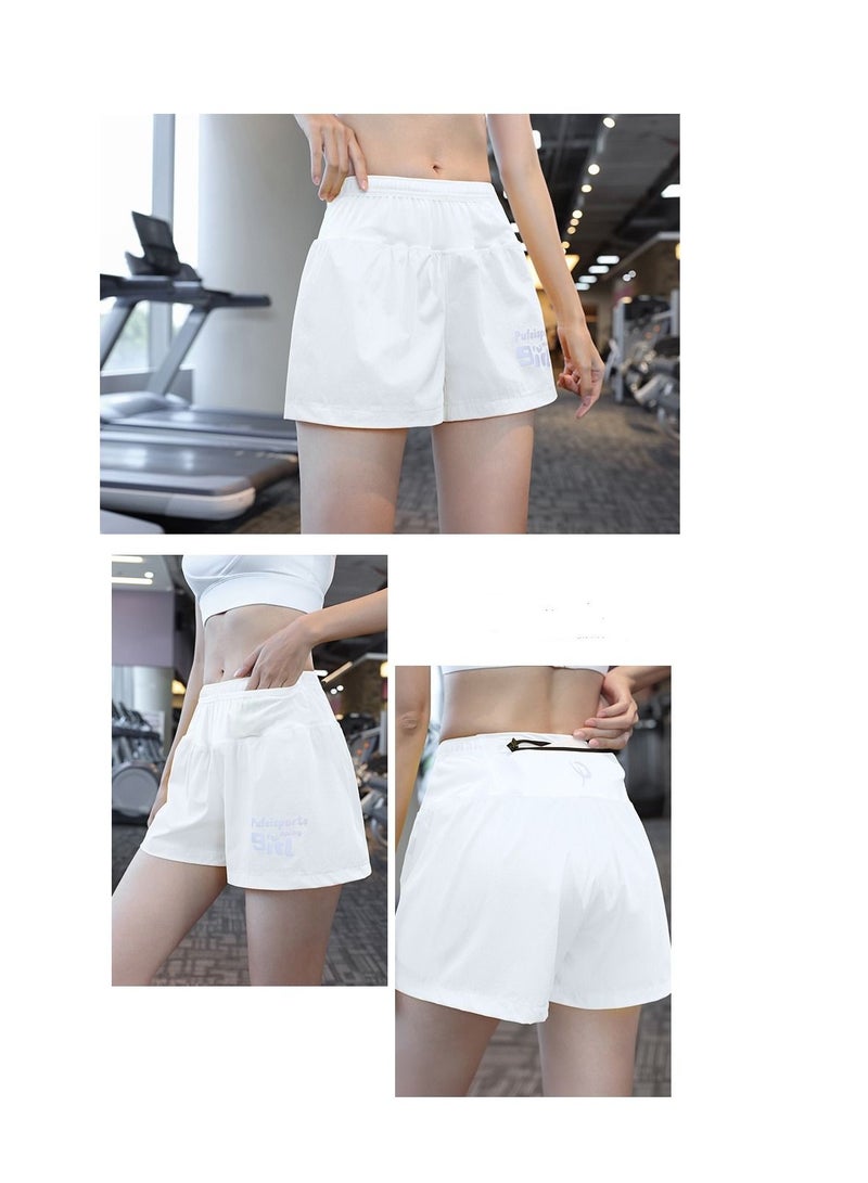 UTDOORWEAR Women's Summer Sports Quick Dry Breathable Slim Yoga Sports Running Fitness Lining Fake Two-piece Shorts - Image 2