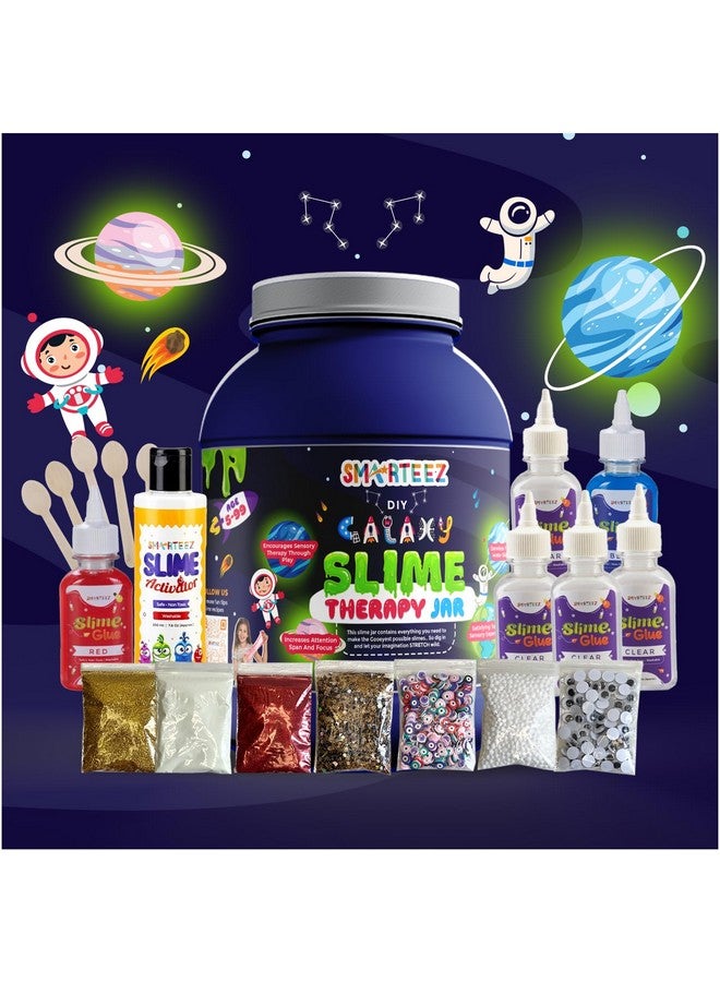 SMARTEEZ Galaxy Slime Therapy JAR | Galaxy Slime KIT | Slime Making KIT | 25+ Slime Combinations | Glow in The Dark Slime | Metallic Slime | Non Toxic | Safe | Kid Friendly | Jelly Putty Toys - Image 1