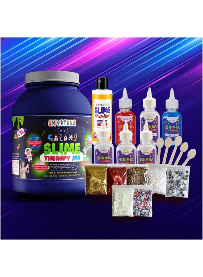 SMARTEEZ Galaxy Slime Therapy JAR | Galaxy Slime KIT | Slime Making KIT | 25+ Slime Combinations | Glow in The Dark Slime | Metallic Slime | Non Toxic | Safe | Kid Friendly | Jelly Putty Toys - Image 4