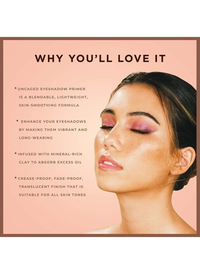 Pretty Vulgar - Uncaged Eyeshadow Primer, Translucent Eye Shadow Primer Base with Mineral-Rich Clay, For Long-Lasting, Crease-Free Eyeshadow & Makeup Looks, Gluten-Free & Cruelty-Free, 10mL / 0.33 Fl. O - Image 1