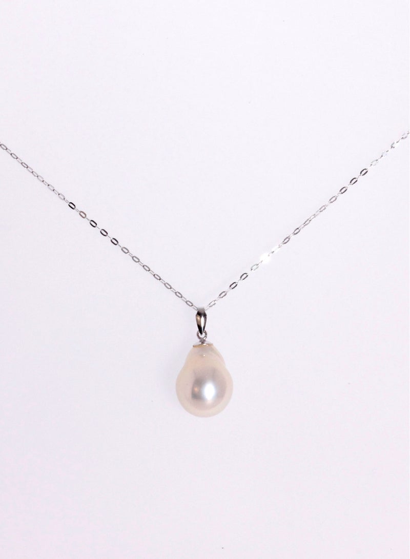 MIKURA Pendant Chain, Freshwater Pearls, A Quality, Natural Mix Color, 12.0-10.0MM, 18KW - Image 1