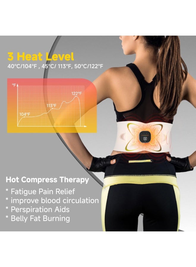 Ru syanl Abs Sculptor - Ab Toning Belt with Heating Pad for Stomach Cellulite Removal Fat Burning Ab Toner Machine for Belly Exercise Smooth & Firming Lower Back Massager for Women Men Pain Relief Unisex - Image 3