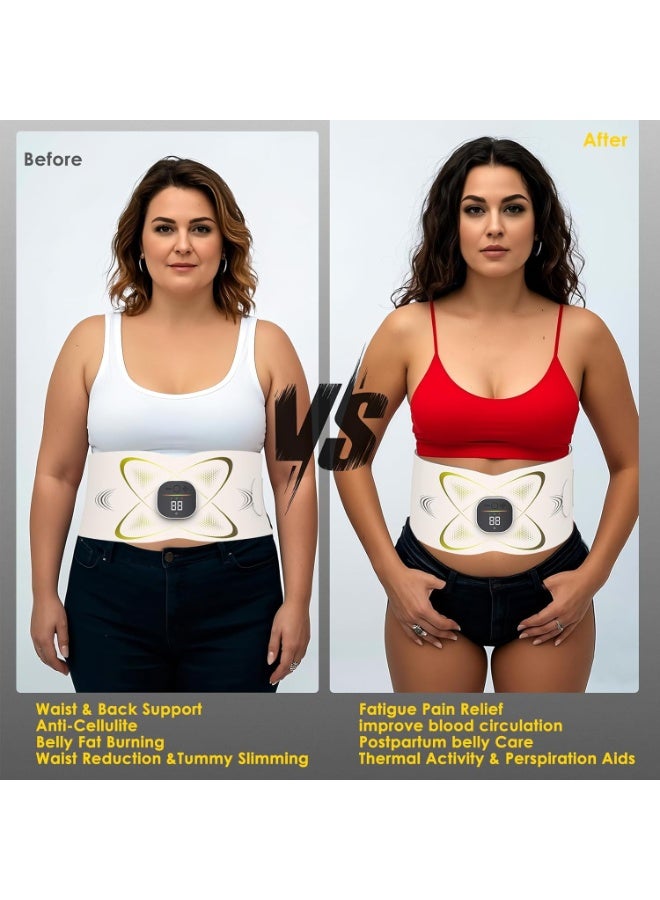 Ru syanl Abs Sculptor - Ab Toning Belt with Heating Pad for Stomach Cellulite Removal Fat Burning Ab Toner Machine for Belly Exercise Smooth & Firming Lower Back Massager for Women Men Pain Relief Unisex - Image 4