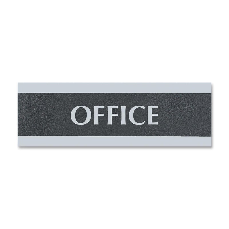 Headline Sign 4762 Century Series Office Sign, OFFICE, 9 x 3, Black/Silver - Image 4