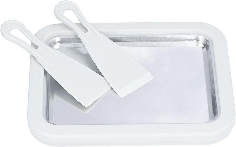Ritmo Stainless Steel Ice Cream Maker Plate Fried Yogurt Machine Pan Household DIY Mini Ice Tray White - Image 2