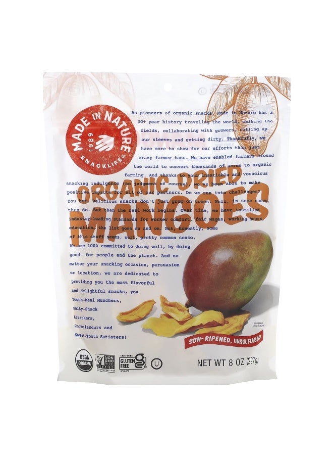 MADE IN NATURE Made in Nature, Organic Dried Mangoes, Sun-Ripened, Unsulfured, 8 oz (227 g)  - Image 1