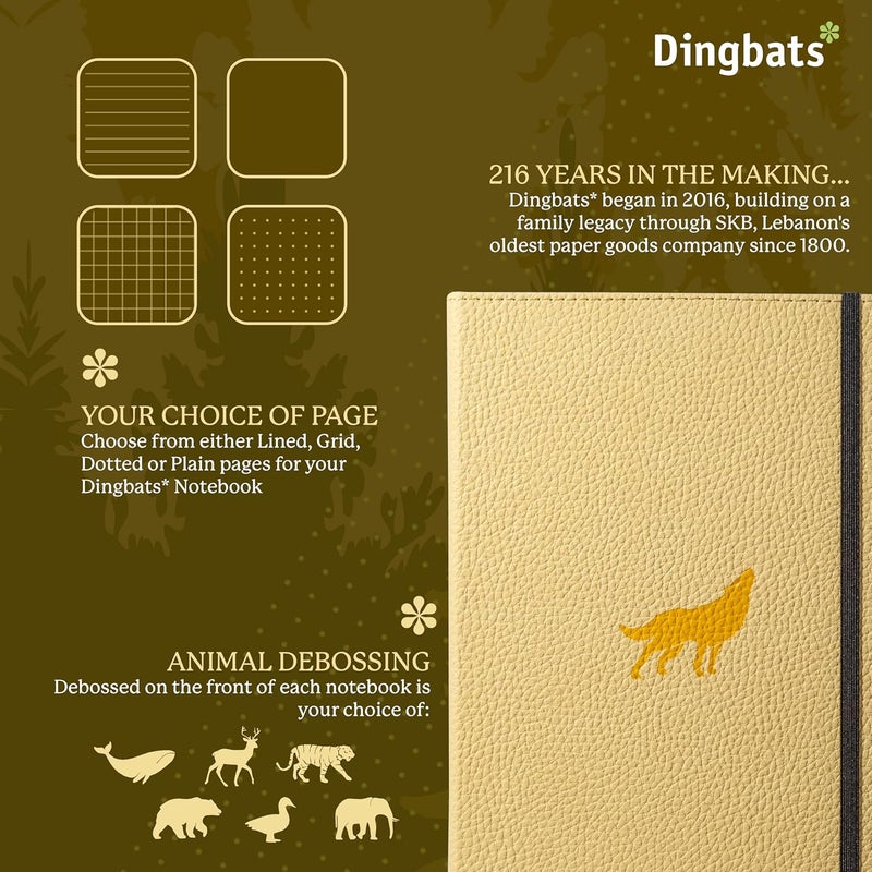 Dingbats* Notebooks دفتر ملاحظات Dingbats* للحياة البرية، نمط ذئب كريمي مرقط - Image 3