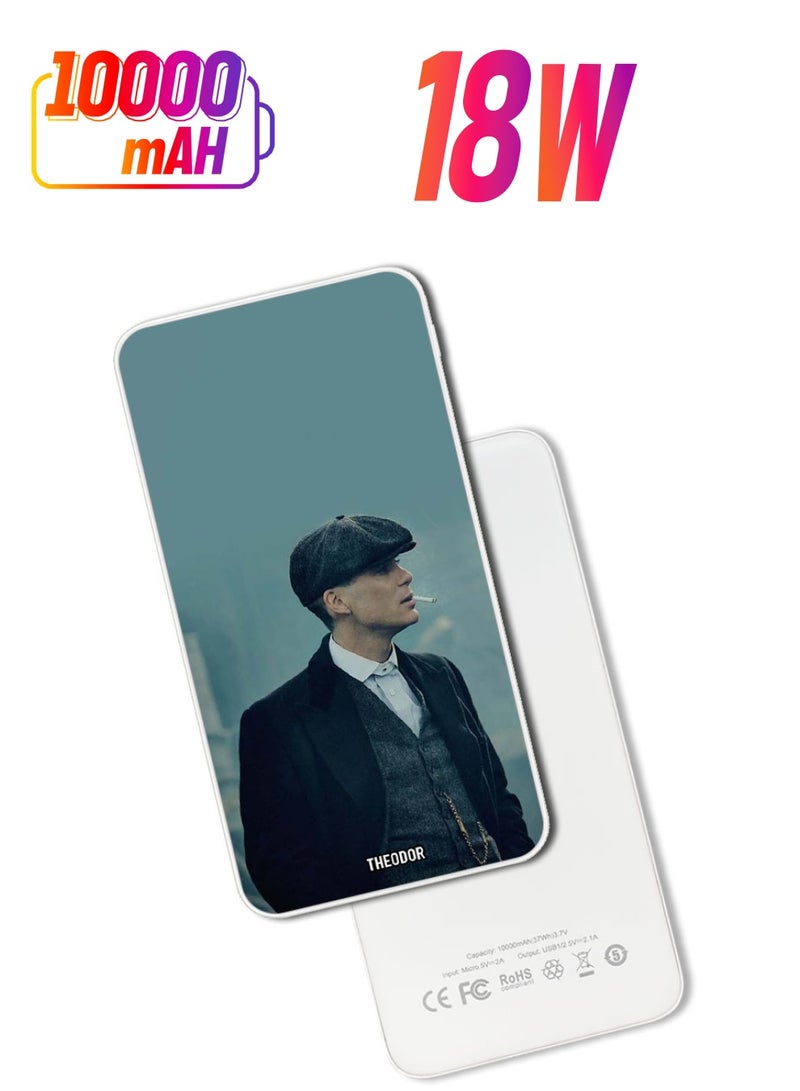 Theodor 10,000 mAh Super Fast Charging Ultra Compact Power Bank with Quick Charge & Power Delivery, Portable Charger For iPhone and Android Peaky - Image 1