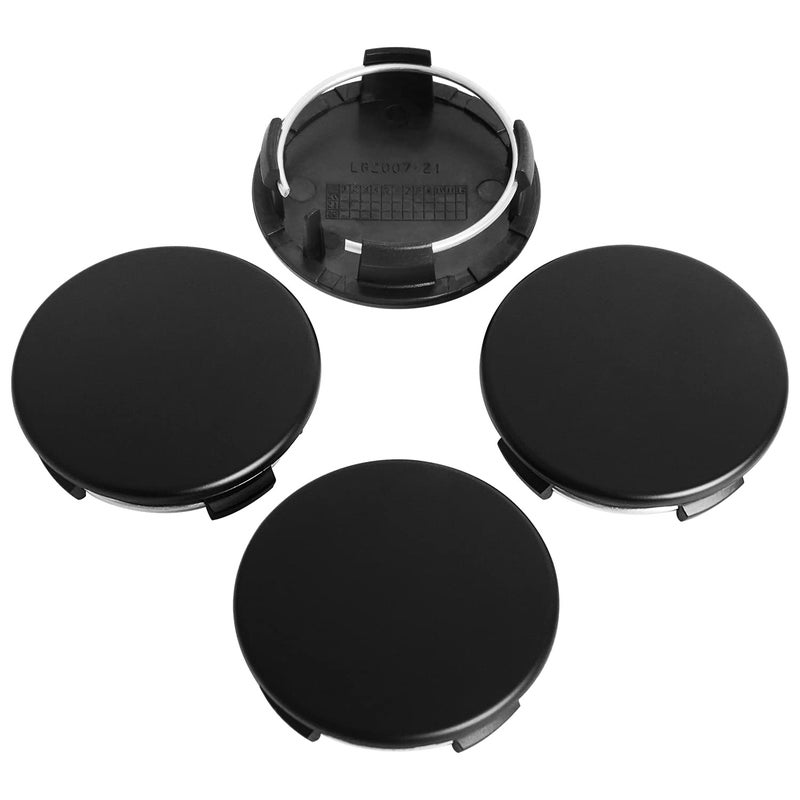 أغطية مركز العجلات KitsPro 225 بوصة 57 مم لسيارات تسلا موديل S موديل X موديل Y موديل 3 ريفيان R1T أغطية محور العجلات 6005879 00 A عبوة من 4 باللون الأسود غير اللامع 57 مم خارجي 50 مم داخلي