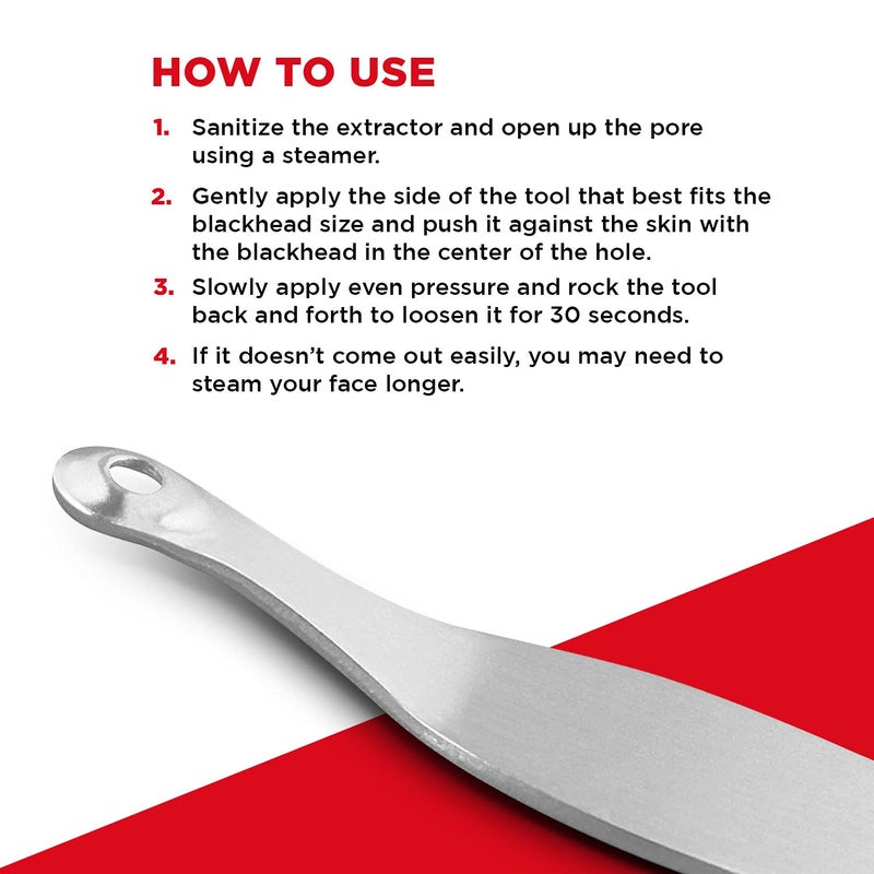 Seki Edge Blackhead Remover (SS-801) - Comedone Extractor for Blackheads - Professional Pimple Popper Tool with 2 Hole Sizes - Preventive Acne Tool & Pore Extractor - Image 3