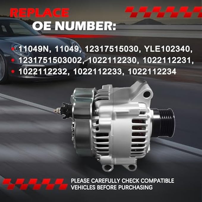 Autodevil 11049 Alternator compatible with for Cooper 2002-2008 Replace OE 12317515030, AL9434X, YLE102340, 1022112230, 1022112231, 1022112232, 1022112233, 2100524 - Image 3