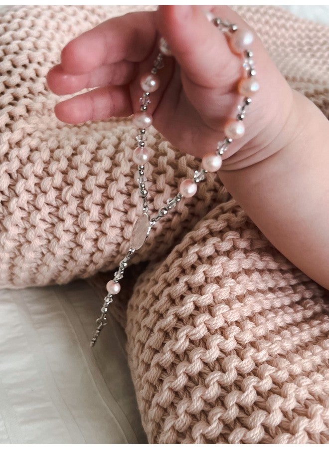Precious Pieces قطع ثمينة من الفضة الإسترلينية، مسبحة وردية هدية تعميد للبنات الصغيرات - Image 4