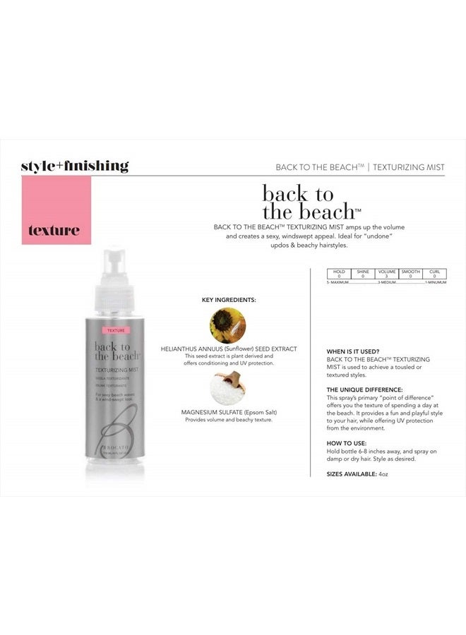 Brocato Back to the Beach Texturizing Mist, 4 Oz. | Texture & Volume Hair Styling Spray for Women | For Beach Waves & A Wind-Swept Look - Image 2
