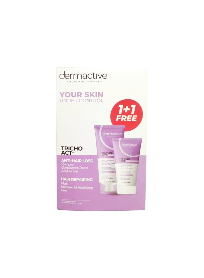 ديرماكتيف عرض2 قطع شامبو200مل ضد التساقط+ماسك150مل اصلاح الشعر