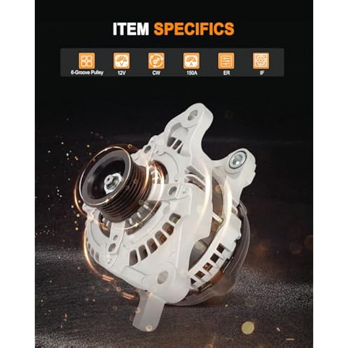 ASAPE 11241 High Output Replacement New Alternator Fit for 2007-2010 for Jeep Commander 5.7L 2007-2010 for Jeep Grand Cherokee 5.7L 2007-2010 for Jeep Grand Cherokee 6.1L - Image 2
