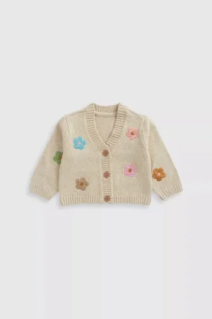 مذركير كارديغان محبوك مزين برسمة ورود