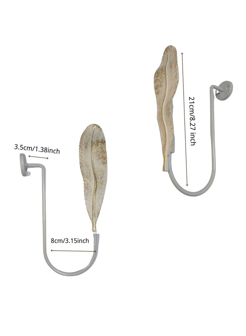 QBAID مساند ستائر عدد 2 – خطافات جدارية لتثبيت الستائر وإضفاء لمسة ديكور أنيقة - Image 3