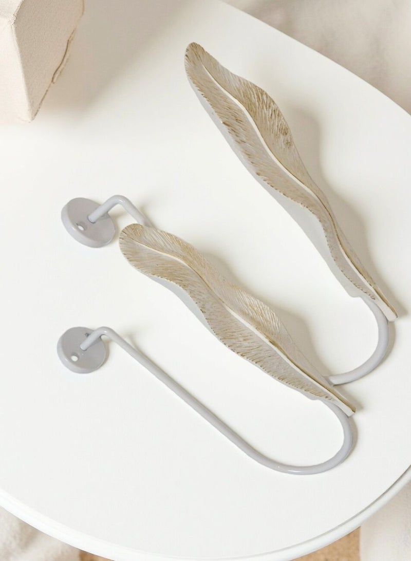 QBAID مساند ستائر عدد 2 – خطافات جدارية لتثبيت الستائر وإضفاء لمسة ديكور أنيقة - Image 2