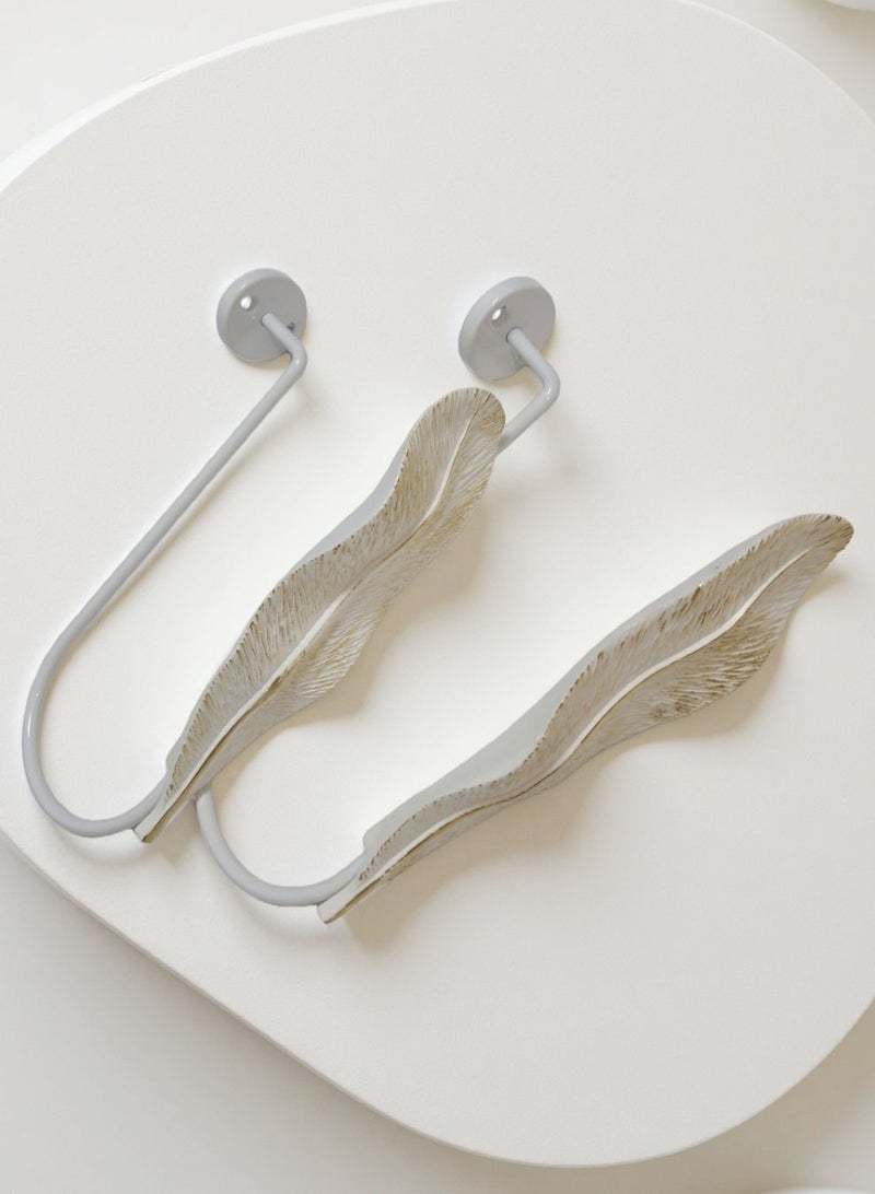 QBAID مساند ستائر عدد 2 – خطافات جدارية لتثبيت الستائر وإضفاء لمسة ديكور أنيقة - Image 5