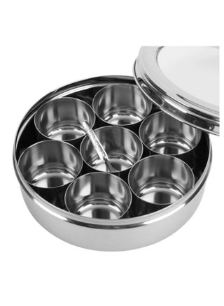 Stainless Steel Spice Box Round Masala Dabba with 7 Jars 20cm - pzsku/Z7AD02B796D09C823DFF4Z/45/1741688679/767d0f33-9b94-4a3b-b4fc-16cfc7f45670