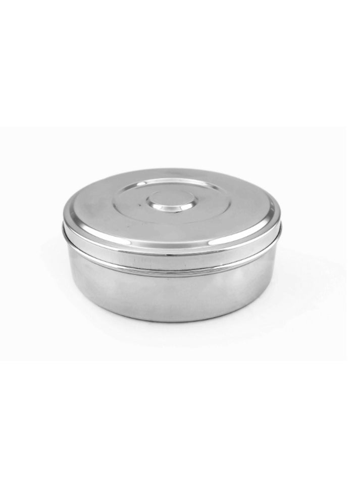 Stainless Steel Spice Box Round Masala Dabba with 7 Jars 20cm