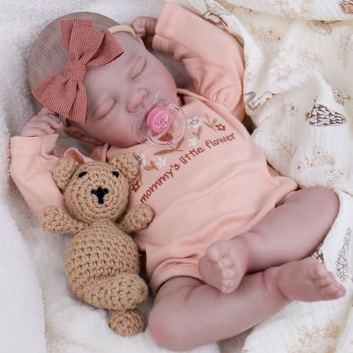 EKOKIZ Lifelike Reborn Baby Dolls 20Inch Realistic Baby Doll Girl Soft Cloth Body Newborn Doll with Complete Accessories for Kids Age 3 Real Life Dolls Lovely Pretty Girls - Image 1