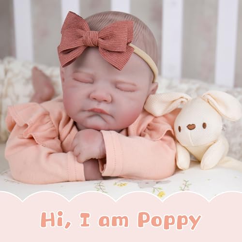 EKOKIZ Lifelike Reborn Baby Dolls 20Inch Realistic Baby Doll Girl Soft Cloth Body Newborn Doll with Complete Accessories for Kids Age 3 Real Life Dolls Lovely Pretty Girls - Image 5