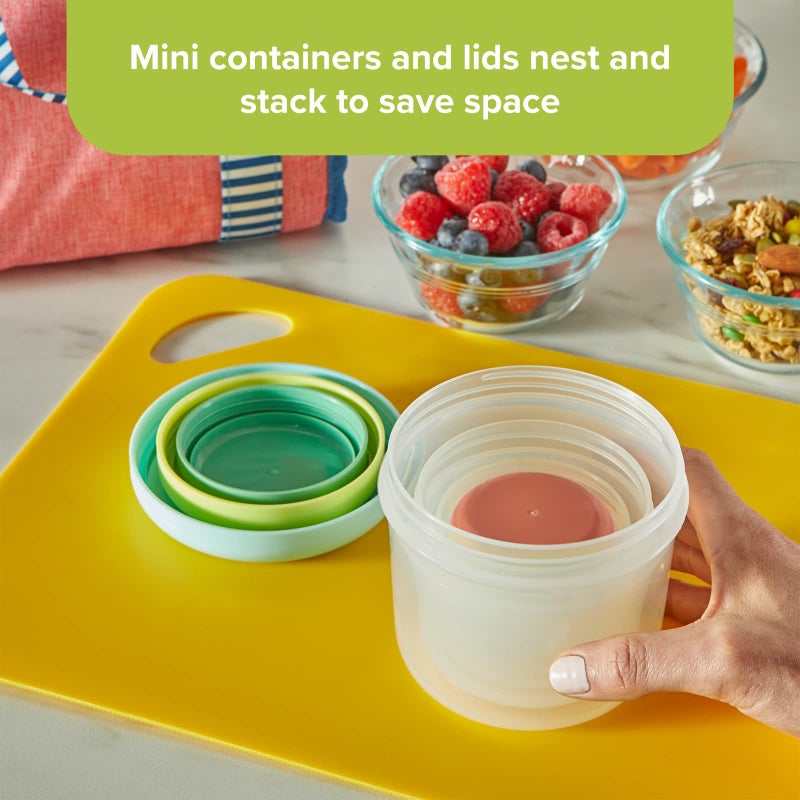 Snapware Meal Prep 16-Pc Plastic Mini Kit with Lids, 16-Oz, 8-Oz, 4-Oz, and 2-Oz Round Salad Dressing Container Set, Non-Toxic, BPA-Free Lid Plastic Cups, Microwave, Dishwasher, and Freezer Safe - Image 5