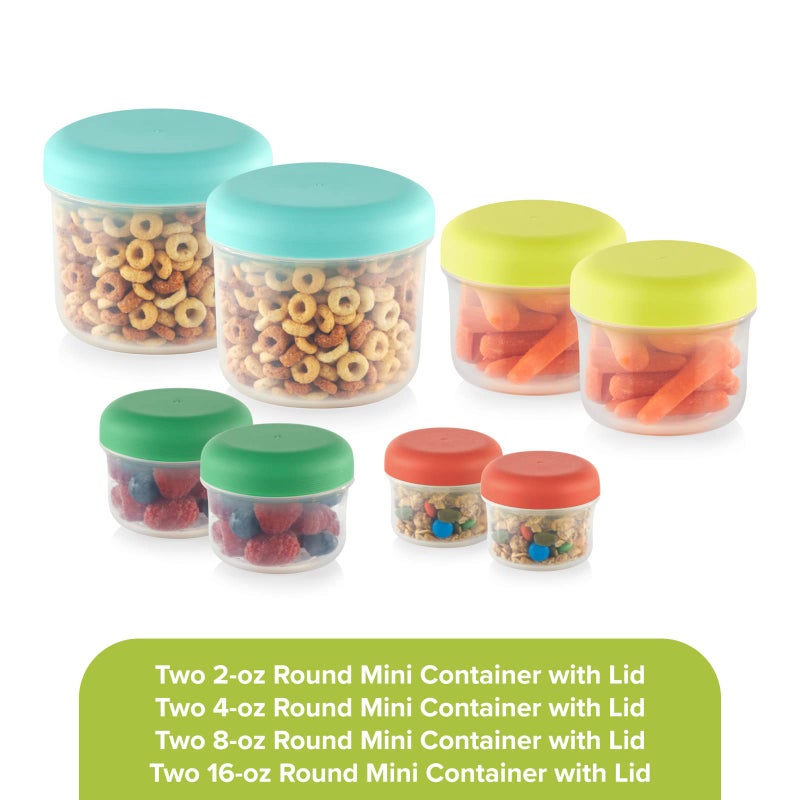 Snapware Meal Prep 16-Pc Plastic Mini Kit with Lids, 16-Oz, 8-Oz, 4-Oz, and 2-Oz Round Salad Dressing Container Set, Non-Toxic, BPA-Free Lid Plastic Cups, Microwave, Dishwasher, and Freezer Safe - Image 2
